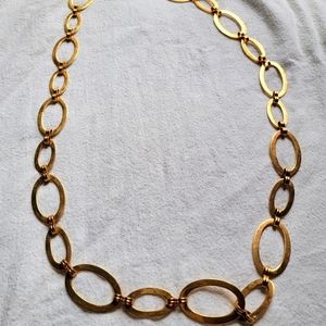 Gold Tone Oval Necklace